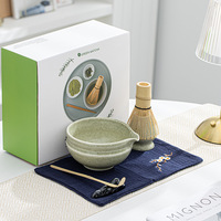 Ensemble de fouets à matcha en bambou Astief, ensemble de thé matcha, bol à matcha en bambou, cuillère à matcha, chawan en céramique, ensemble de fouets à matcha japonais
