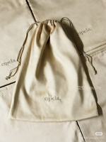 Pochette à bijoux personnalisée en coton biologique de luxe, écologique, antistatique, imprimée à l'écran, avec rabat, sac à pierres précieuses blanc