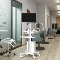 Chariot d'Anesthésie Multifonctionnel en Plastique pour Hôpital, Chariot d'Urgence Léger et Durable avec Roulettes Métalliques Silencieuses