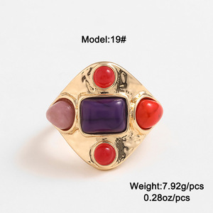 Anillos de Aleación Estilo Vintage Europeo Americano Kenjie, Diseño de Moda Transfronterizo, Piedra Ojo de Tigre Turquesa, Retro - Product Image 6