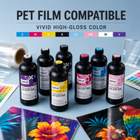 Tinta UV DTF Daya Rekat Kuat 1000ml 6 Warna Tinta Cetak Transfer Film PET untuk Epson I3200U1, T3200, XP600, TX800, DX5, DX7