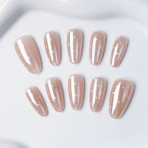 <span class=keywords><strong>Uñas</strong></span> Postizas Hechas a Mano con Polvo Mágico Aurora y Diseño de Puntos, Cobertura Completa, 10 Piezas - Product Image 5