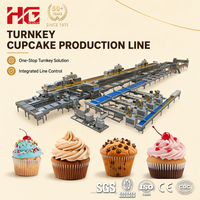 Ligne de production de cupcakes entièrement automatique HG avec système de remplissage central et contrôle PLC