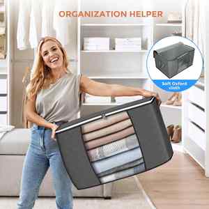 90 L Large Storage <b>Bags</b>, 6 Pack Clothes Storage Bins Foldable Closet Organizers Storage Containers with Reinforced Handle - Product Image 5