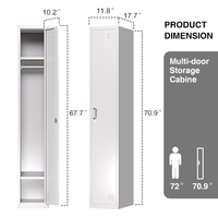 Armoire vestiaire en fer armoire design à porte unique avec casier de personnel en métal casier étudiant en acier