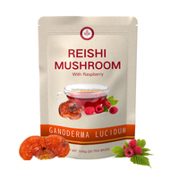 Thé en sachets aromatisé aux herbes, extrait de framboise et de champignon Reishi frais, vente chaude, 20 sachets en vrac, boîte de thé santé