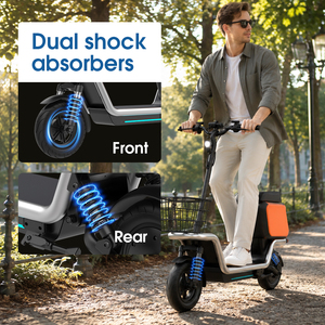Scooter Eléctrico Ligero y Portátil para Adultos, con Suspensión, Asiento Trasero, Caja de Almacenamiento y Canasta, el Más Vendido en la UE - Product Image 4
