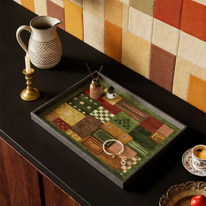 Zenos Vintage PU Leather Rectangular Decorative Luxury Storage Tray TRAY-LP for Home <b>Decor</b> - Product Image 4