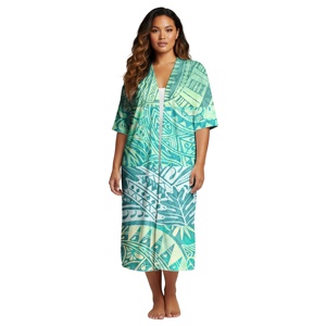 Vêtements pour femmes personnalisés de style hawaïen, <span class=keywords><strong>cardigan</strong></span> de fête samoan, cape pour femmes, veste de qualité supérieure, <span class=keywords><strong>cardigan</strong></span> polynésien, <span class=keywords><strong>kimono</strong></span> pour femmes - Product Image 1