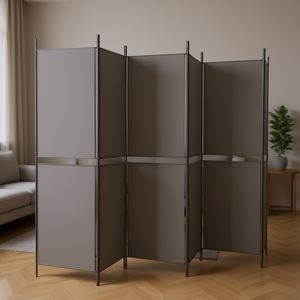 Divisorio per Stanza a 6 Pannelli Antracite 300x180 cm, Schermo Pieghevole dal Design Minimalista con Struttura in Metallo - Product Image 2