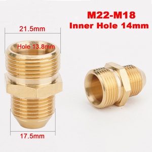 M22 to M14 Male to Male Thread Brass Fitting Hose Extension to Hose Coupler Quick Connector Power Washer Adapter - Product Image 2