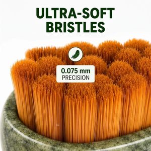 Brosse faciale de drainage lymphatique en jade avec logo personnalisé pour le brossage à sec, réduit les gonflements et la fatigue, écologique - Product Image 4