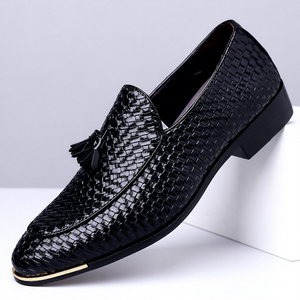 Chaussures Su Le Fu de style britannique, grande taille, pour bureau <span class=keywords><strong>et</strong></span> occasions formelles ou décontractées, avec empeigne tissée, modèle à enfiler, style homme - Product Image 5