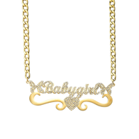Collier personnalisé Gaovo pour femmes, plaqué or 18 carats, acier inoxydable 316L, pendentif lettre en strass, bijoux tendance, cadeau