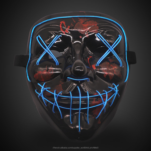 Allument <span class=keywords><strong>la</strong></span> Lueur Néon EL Fil Masque <span class=keywords><strong>purge</strong></span> masque pour <span class=keywords><strong>la</strong></span> fête D'halloween - Product Image 4
