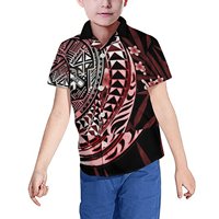 Chemises Hawaïennes à Manches Courtes pour Bébé Garçon, Uniforme Scolaire, Bouton Unique, Style Ile, 1 quantité minimale de commande, avec Impression Personnalisée, Aloha