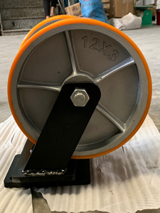 Roue pivotante en polyuréthane ultra-résistante avec noyau en fer, capacité de charge de 1 à 5 tonnes, 8, 10, 12 pouces, rigide ou pivotante - Product Image 3