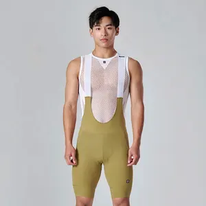 2023 New customized ginger color two side pockets cargo cycling bib shorts with seat cushion for cycling