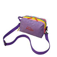 Sac à dos d'extérieur tendance et écologique en nylon color-block avec fermeture éclair, compartiments à trois couches, grande capacité, portable