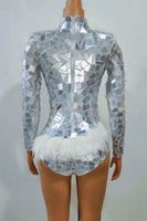 Combinaison une pièce à sequins pour femme, design miroir sexy, idéale pour les festivals, les soirées, les clubs, la pole dance et les spectacles sur scène