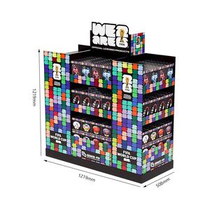 מתקני תצוגה מקרטון לפלטפורמה לגביע העולם בכדורגל <span class=keywords><strong>2026</strong></span> בהתאמה אישית, מתקני תצוגה מקרטון גלי לרצפה עם 4 צדדים לחנויות קמעונאיות של מועדוני WMT - Product Image 2