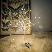 Lumière LED d'artifice en fil de cuivre blanc chaud pour intérieur, 40 LED, contrôle tactile, rechargeable, à intensité variable, pour décorations de fête de Noël