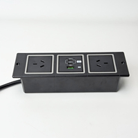 Prise de courant encastrée noire pour bureau, double prise australienne, PD65W, prise de courant encastrée pour meubles