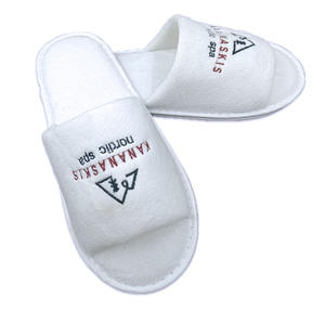 Pantoufles d'hôtel en velours de corail de haute qualité, pantoufles de chambre d'hôtel avec sac en tissu non tissé, vente en gros - Product Image 6