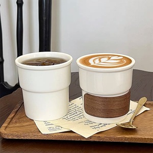 Customized 220ml Latte <b>Cup</b> Simple White <b>Ceramic</b> Coffee <b>Cup</b> Hot Cocoa Mug - Product Image 5