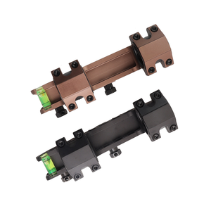 Supporto Integrato per Cannocchiale 25.4/30mm con Doppio Anello, Adattatore da Caccia per Weaver da 20mm con Livella a Bolla Nero/Marrone - Product Image 2