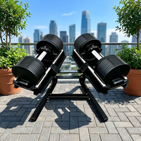 Haltères réglables avec logo et emballage personnalisés, 40 kg, 32 kg, 24 kg, équipement de fitness, musculation