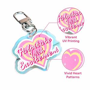 Individueller Holographischer Laser-Acryl-Schlüsselanhänger mit Lebhafter Herzform, Taschenanhänger, Schlüsselring, Geschenk für Mädchen und Kinder - Product Image 4