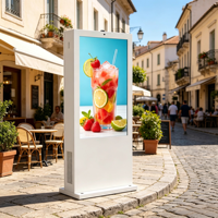 Kiosque numérique LCD extérieur 43 pouces IP66 3000 nits de luminosité avec caméra, RFID, NFC et écran tactile pour arrêt de bus et café