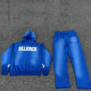 Conjuntos de chándal para hombre Sudaderas con capucha estampadas de alta calidad personalizadas con pantalones cortos con cordón elástico Sudaderas con capucha para mujer - Product Image 2