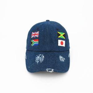 Gorra de mezclilla vintage bordada a medida con efecto desgastado, estilo de 5 paneles, imagen deportiva, característica de tela común y logotipo plano. - Product Image 2