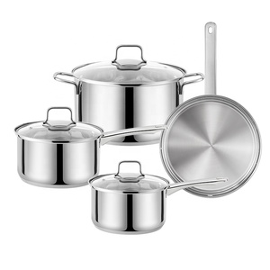 Set di <span class=keywords><strong>Pentole</strong></span> in Acciaio Inox 7 Pezzi 16/18/20/24cm Casseruola Pentola per Zuppa Padella <span class=keywords><strong>Servizio</strong></span> OEM - Product Image 2