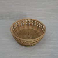 Panier de rangement en bambou naturel de style chinois, décoration de bureau rustique avec motifs uniques pour servir des fruits et des légumes
