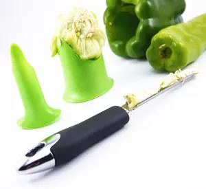 Thép không gỉ Ớt chuông corer công cụ Remover với răng cưa Slice