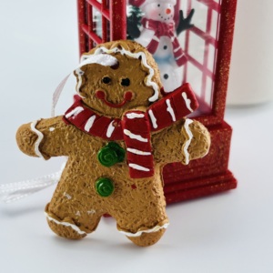 Mini-ornements de Noël faits main en résine : Bonhomme en pain d'épices, Bonhomme de neige, pour enfants, décorations de fête DIY, objets de collection adorables - Product Image 4