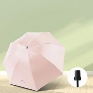Logo personnalisable régulier 8 K Parapluie pliant manuel à double usage en vinyle ensoleillé et protection UV