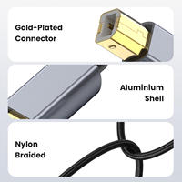Câble d'imprimante USB 2.0 USB vers Type B 5 Gbps, tressé en nylon, compatible avec les imprimantes, les stations d'accueil et les disques durs externes