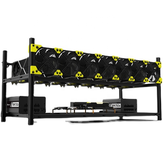 VEDDHA Aluminum Stackable Open air Computer Tower 8 GPU frame Rack case V4C 8-12BAY 8-12GPU rig rack 8gpu rig frame