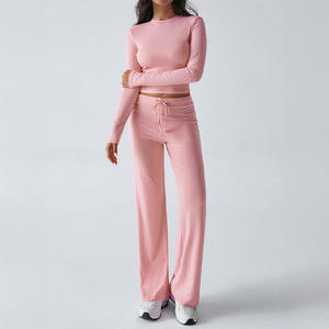 King Mcgreen Star, conjuntos básicos de dos piezas <span class=keywords><strong>para</strong></span> mujer, camisas ajustadas informales de manga larga, conjunto de pantalones y mallas, chándal de 2 uds a juego - Product Image 1