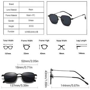 Gafas de Sol Cuadradas Vintage 2025 con Logotipo Personalizado, Anti Luz Azul, UV400, Marco Metálico, Estilo Punk, para Hombre y Mujer - Product Image 5