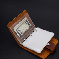 Pochette de classement A6A7A9 à feuilles mobiles, 6 trous, 1 pochette sans fermeture éclair, enveloppe fine en PP dépoli pour argent liquide, pochette de rangement pour dossiers