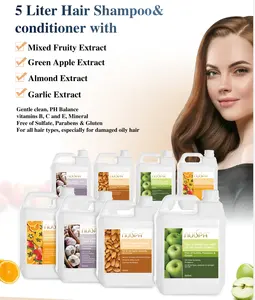 Private Label 5L Bulk Shampoo With Papaya Strawberry Lemon Mixed Fruit Extract Salon Hair Shampoo And Conditioner