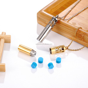 Stainless Steel Aromatherapy Diffuser Necklace Jewelry Perfume <b>Locket</b> Pendant Essential Oil Pendant - Product Image 3