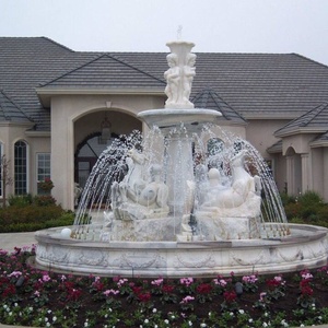 Grande <span class=keywords><strong>fontaine</strong></span> en marbre blanc sculpté à la main avec statue <span class=keywords><strong>de</strong></span> garçon islamique faisant pipi, design moderne, <span class=keywords><strong>fontaine</strong></span> à eau en pierre naturelle avec dauphin - Product Image 2