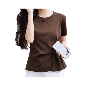ZZH YF1153 Women's <b>Y2K</b> Casual Denim Printed T-<b>Shirt</b> with Logo Embroidery Crew Neck Breathable & Comfortable - Product Image 4