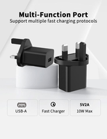 Chargeur USB 5v 2.1a 10W avec prise UK 3 broches, 5 volts 2 ampères, certifié UKCA CB CE